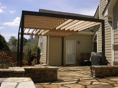 Contemporary Pergola Over Stone Patio Contemporary Patio Atlanta