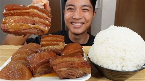 Asmr喋りbgmなし豚の角煮“ラフテー”braised Pork Belly【eating Sounds咀嚼音mukbang