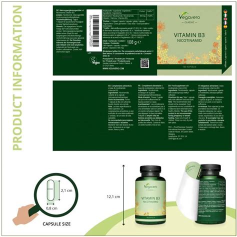 Vegavero Nicotinamide Vitamin B3 500 Mg 180 Capsule Emag Ro