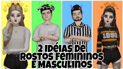 4 Idéias De Rostos No Avakin Life 2 Femininos e 2 Masculinos