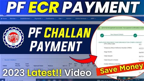 Pf Ecr Payment Through Net Banking Online Epfo Monthly Challan