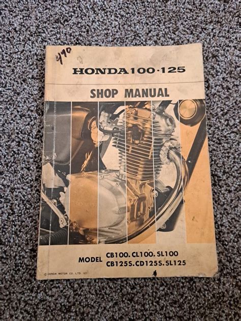 Genuine Honda Shop Service Repair Manual Book 1971 100 And 125 Cc Models Cb Cl Sl Ebay