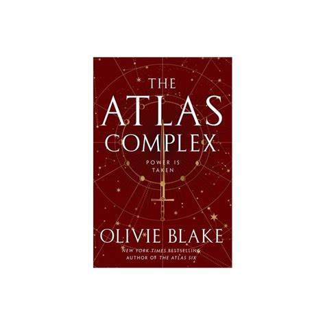 the atlas complex by olive blaie on a red background with stars and lines