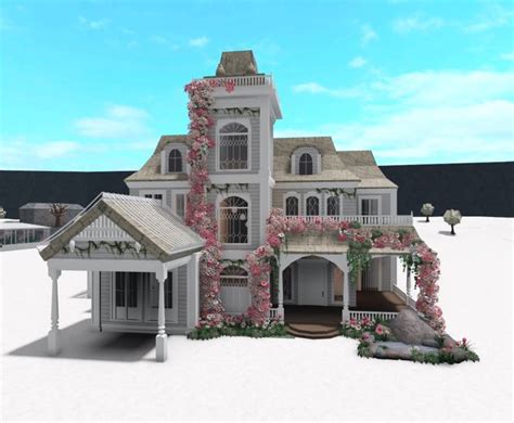 Floral Spring Home Outside Bloxburg Realistic Pink And White Spring In