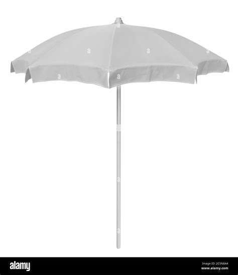 White Beach Umbrella Isolated On White Clipping Path Included Stock