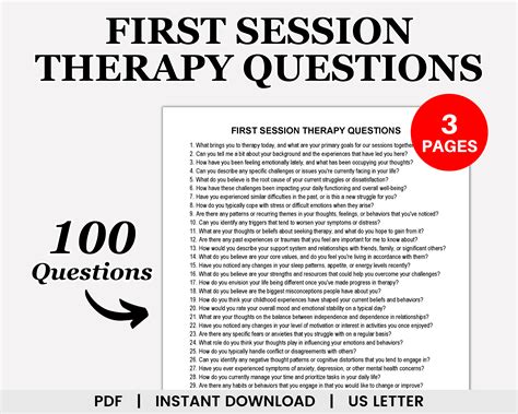 First Session Therapy Questions Counseling Questions Therapy Questions Therapy Questionnaire