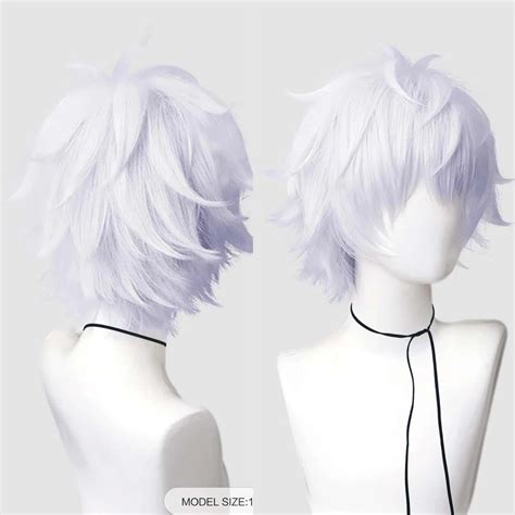 Short Silver Wig White Fluffy Wig Spiky Layered Straight Cosplay Wig