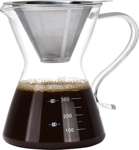 Amazon Outlery Transparent Glass Pour Over Coffee Maker Set