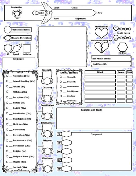 Printable Dnd 5e Character Sheet 52 Off