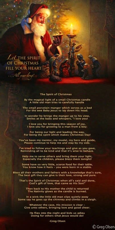 Pin By Lyn Chapman On Greg Olsen Christmas Poems Christmas Spirit