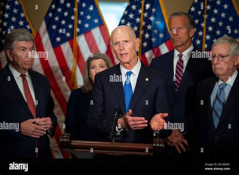 United States Senator Rick Scott Republican Of Florida Offers Remarks During The Senate