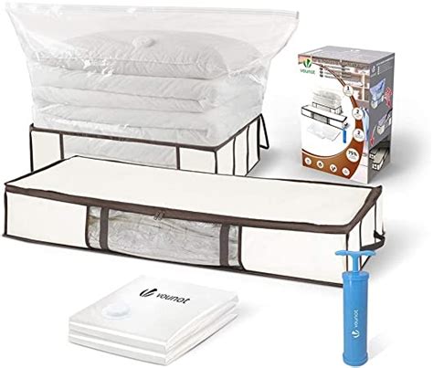 VOUNOT Lot de 5 Sac de Rangement sous Lit en Tissu Grande Capacité XXL