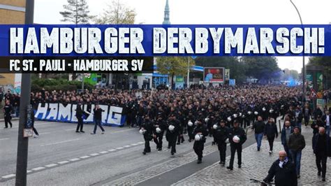 Hsv Fans Beim Derbymarsch Durch St Pauli Fcsp Hamburger Sv