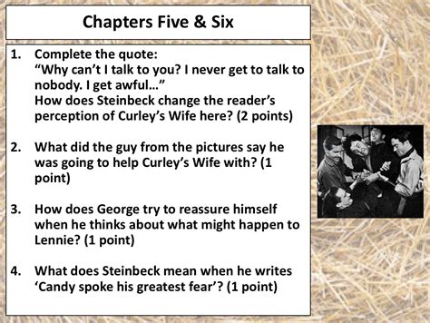 Of Mice And Men Revision Quiz Chapters 5 6 Teaching Resources