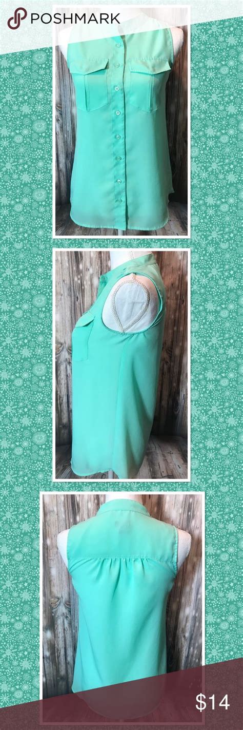 J Crew Mint Green Sleeveless Blouse Size 00