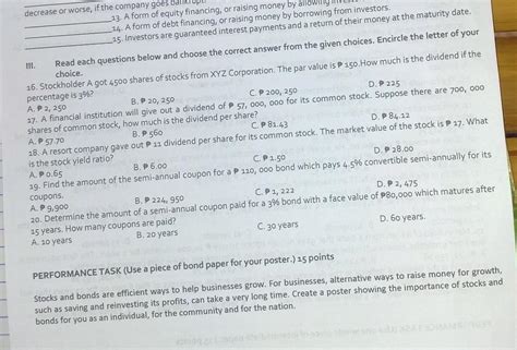 III Read Each Questions Below And Choose The Correct Answer From The