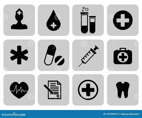 Iconos M Dicos Fijados S Mbolo De Los Primeros Auxilios Ilustraci N Del
