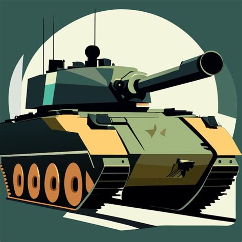 Una Ilustraci N Vectorial De Un Tanque Militar Vector Premium