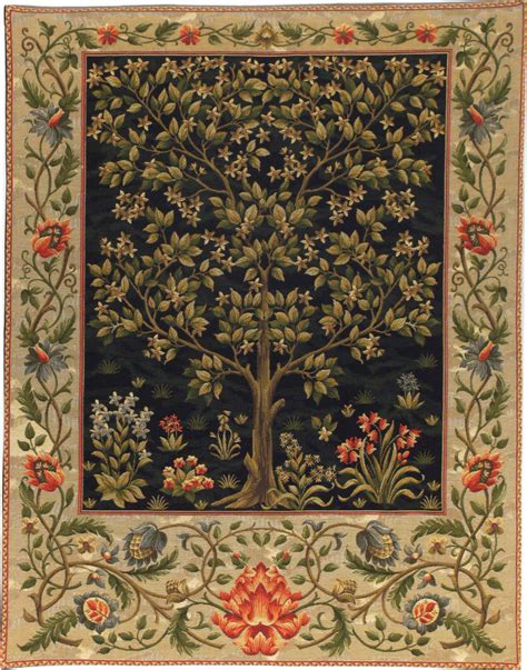 Black Tree Of Life Tapestry The Tapestry House Jacquard Woven