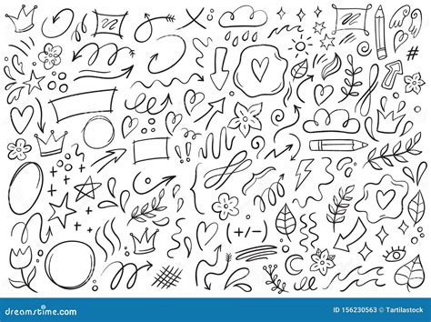 Doodles Decorativos Conjunto De Ilustraciones Vectoriales De Flechas