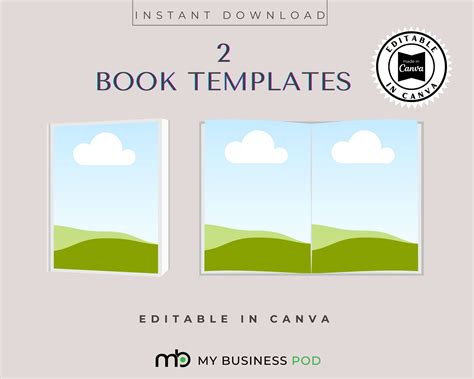 Book Template, Open Book Template, Canva Book and Open Book Template ...