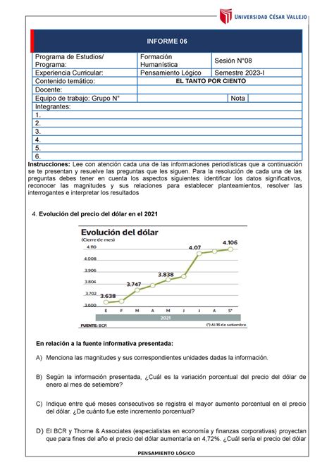 Informe G S Ibforme Instrucciones Lee Con Atenci N Cada Una