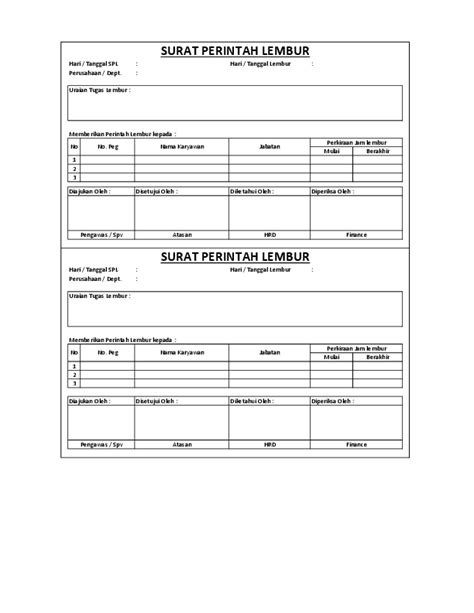 Yuk Lihat 8 Contoh Surat Perintah Kerja Lembur Terbaik Koleksi