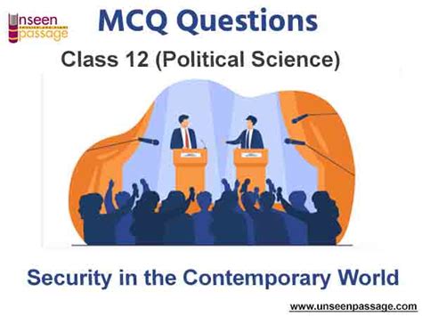 Security In The Contemporary World Mcq Questions Class 12 Political Science