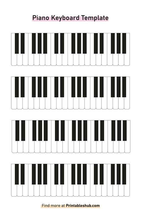 Free Printable Blank Piano Keyboard Templates [PDF Included ...