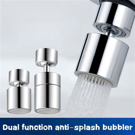 Dual Function Anti Splash Bubbler Kitchen Faucet Aerator 360 Degree