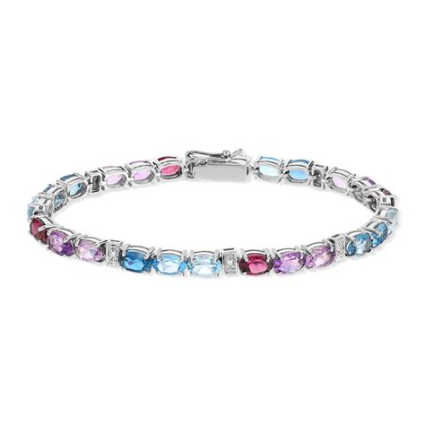 Bracelet Or Blanc Pierres Fines Et Diamants Cm Maty