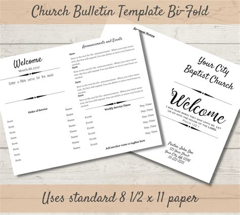 Welcome Church Bulletin Template Bi-fold Design Edit in Canva - Etsy