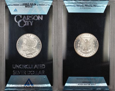 USA 1 Coin 1882 CC GSA Hoard Morgan Silver Dollar ANACS MS 63 With Box