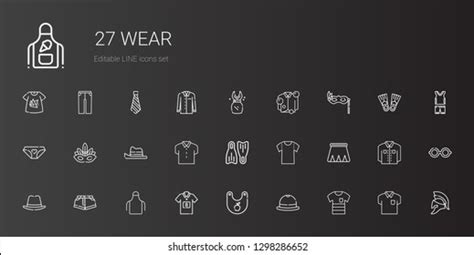 Wear Icons Set Collection Wear Shirt Stock Vector Royalty Free