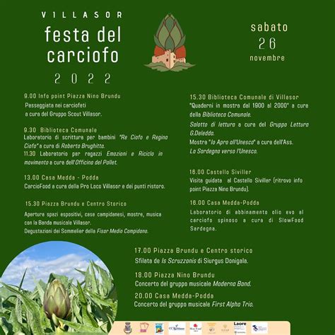 Festa Del Carciofo A Villasor Scopri Il Programma Di Oggi Domenica