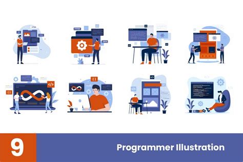programmer illustration set
