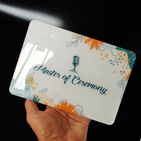 Jual Qcard Mc Akrilik Custom Cue Card Wedding Event Mini 10x14 Cm