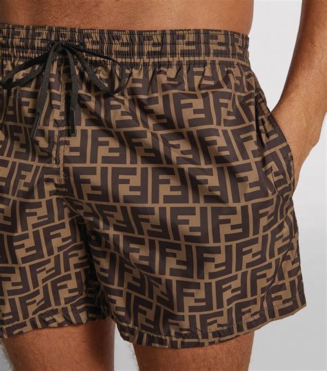 Mens Fendi Brown Ff Swim Shorts Harrods Us