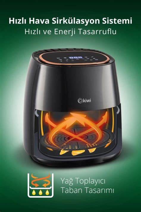 Kiwi Dijital Yağsız Fritöz Air Fryer 5 Lt KAF 5536