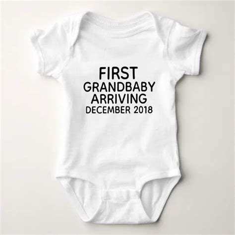 First Grandbaby Custom Pregnancy Announcement Baby Bodysuit Zazzle