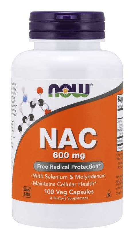 NOW Foods NAC N Acetylo L Cysteina 600 Mg 100 Kaps GymShop