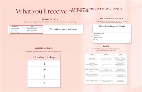 Travel Itinerary Schedule Templates in Excel, Google Sheets - Download ...