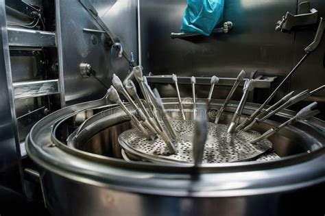 Surgical Instruments Being Sterilized In An Autoclave With The Steam