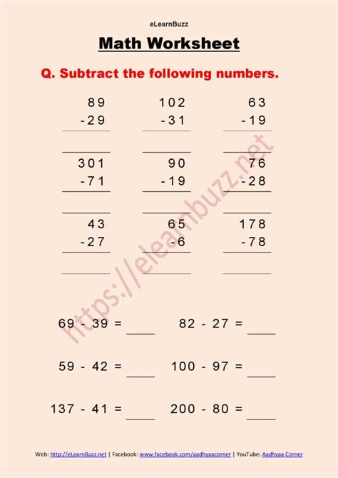 Math Worksheet For Class 2 Part 2 Elearnbuzz