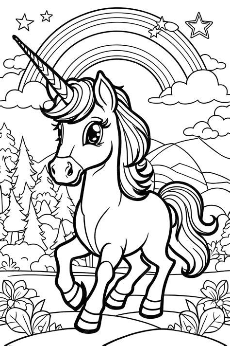 Premium Vector Design A Coloring Page With A Parade Of Adorable Cartoon Unicorns Marching