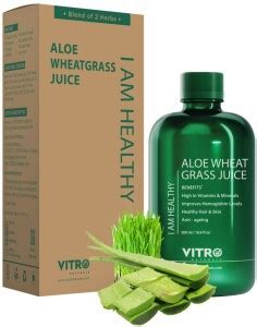 Vitro Aloe Wheat Grass Juice Anti Ageing Help Increases Hemoglobin No