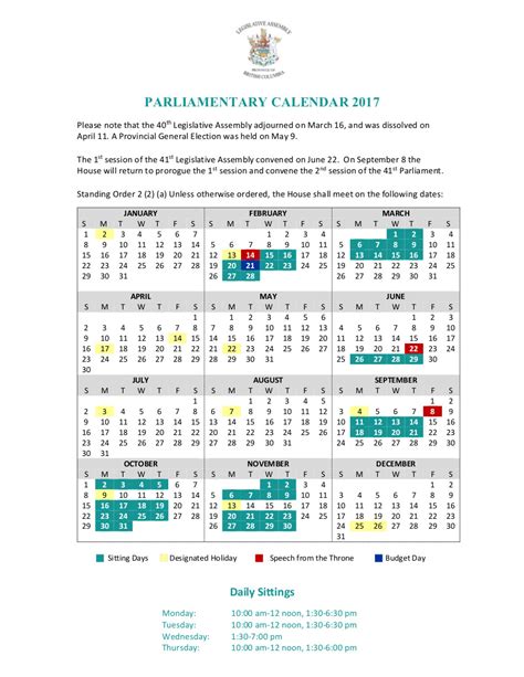 Parliamentary Calendar Bc 2024 Camile Oneida