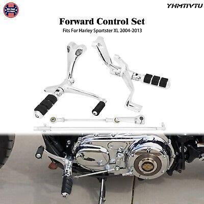 Chrome Complete Forward Controls Kit Foot Pegs Levers Linkage Fit For