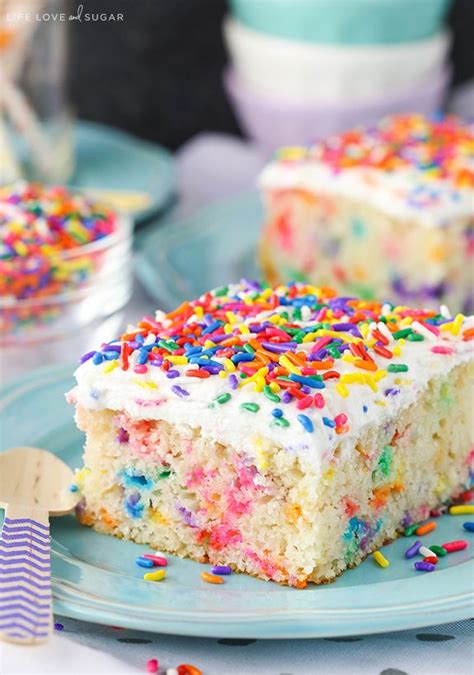 The Fluffiest Homemade Funfetti Cake With Vanilla Buttercream Recipe