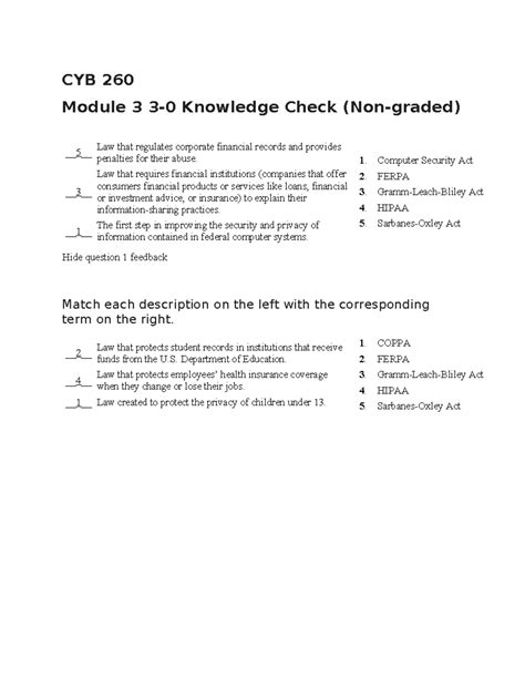 CYB 260 3 0 Knowledge Check CYB 260 Module 3 3 0 Knowledge Check Non